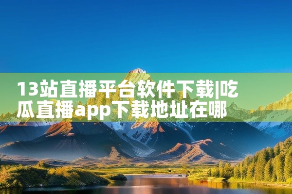 13站直播平台软件下载